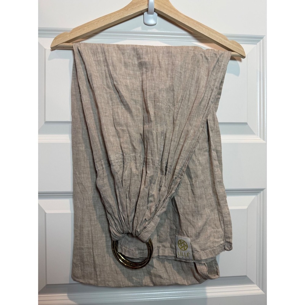 LILLEbaby Eternal Love Ring Sling 100% Linen Oatmeal Beige Gold Rings